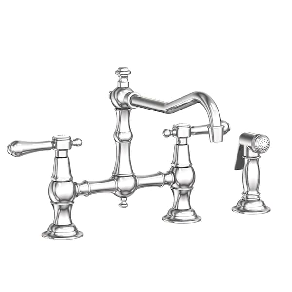 Newport Brass Kitchen Bridge Faucet With Side Spray in Polished Chrome 9462-26 - main